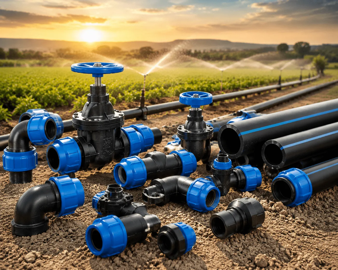 HDPE PIPE FITTINGS & GATE VALVES