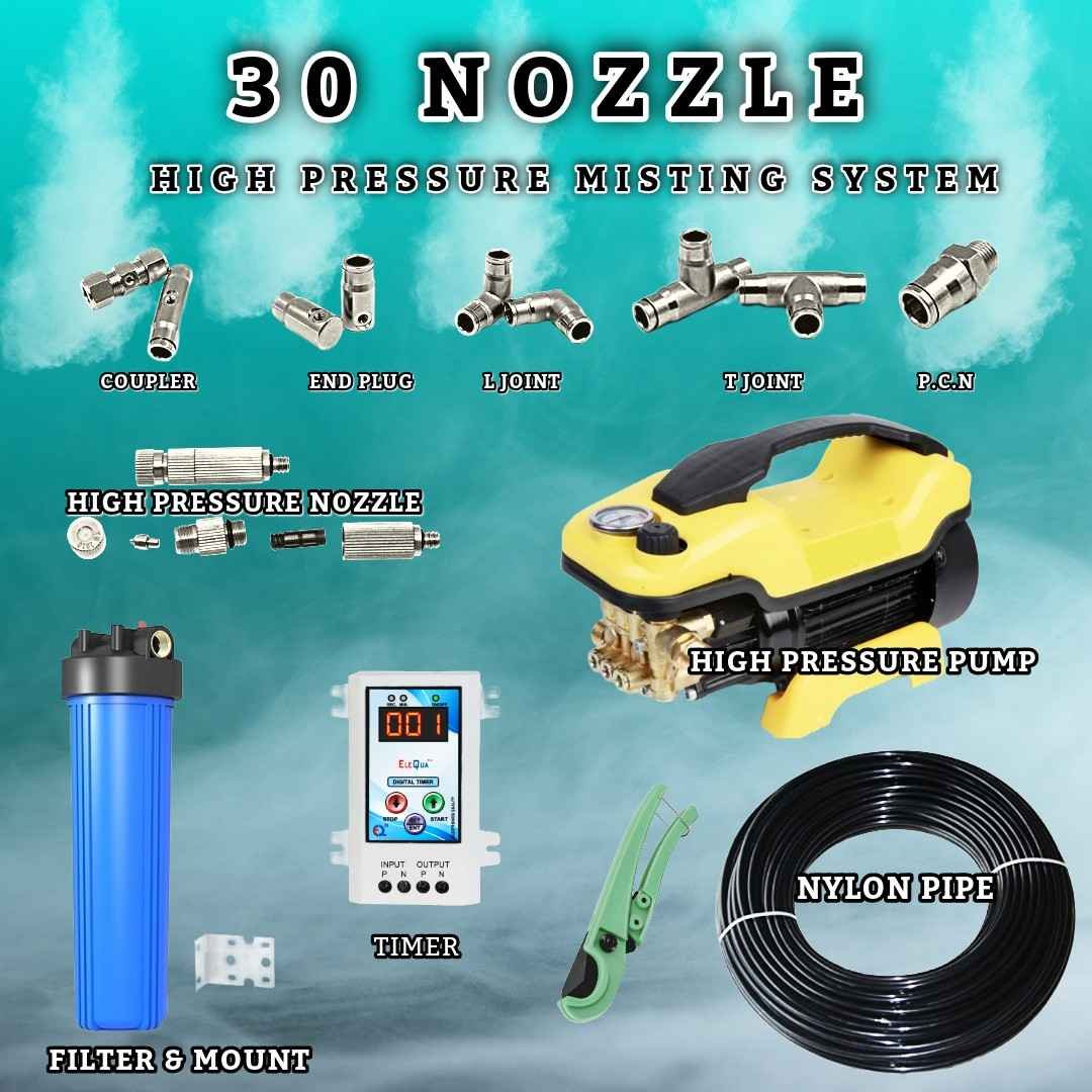 210 Ft Line | 30 Nozzle Power – 2100 sq ft High Pressure Ultra Cooling Misting Solution product image