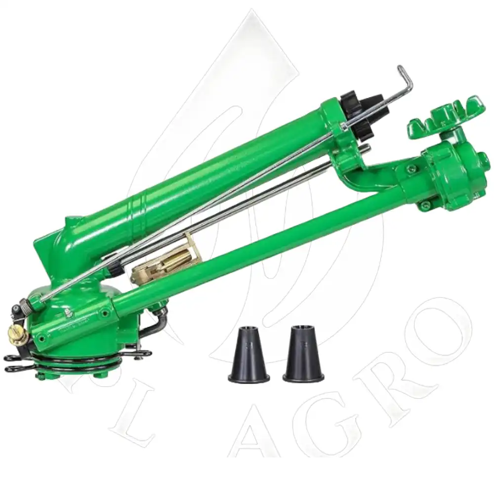 Italian 1.5 Inch Rain Gun Sprinkler With Heavy Duty Tripod Stand – 280 Ft Diameter Coverage | Gear Driven Agriculture Irrigation Rain Gun thumbnail