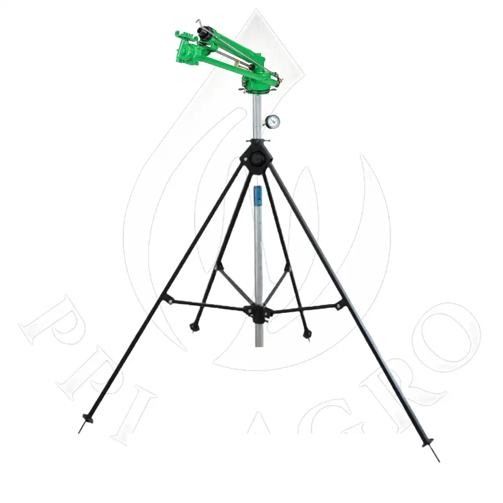 Italian 1.5 Inch Rain Gun Sprinkler With Heavy Duty Tripod Stand – 280 Ft Diameter Coverage | Gear Driven Agriculture Irrigation Rain Gun
