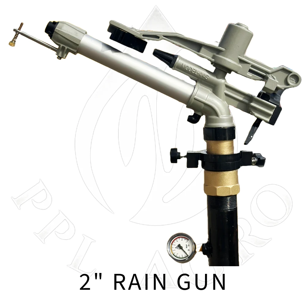 Automatic Flamingo 2 Inch Rain Gun With 4 Leg Double Lock Stand – 260 Ft Diameter Coverage | 3 Nozzle Agriculture Irrigation Rain Gun thumbnail