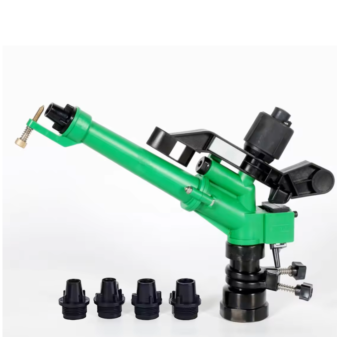 Premium Plastic 1.5 Inch PVC Rain Gun With 4 Leg Double Lock Stand – 210 Ft Diameter Coverage | Heavy Duty Agriculture Irrigation Sprinkler thumbnail