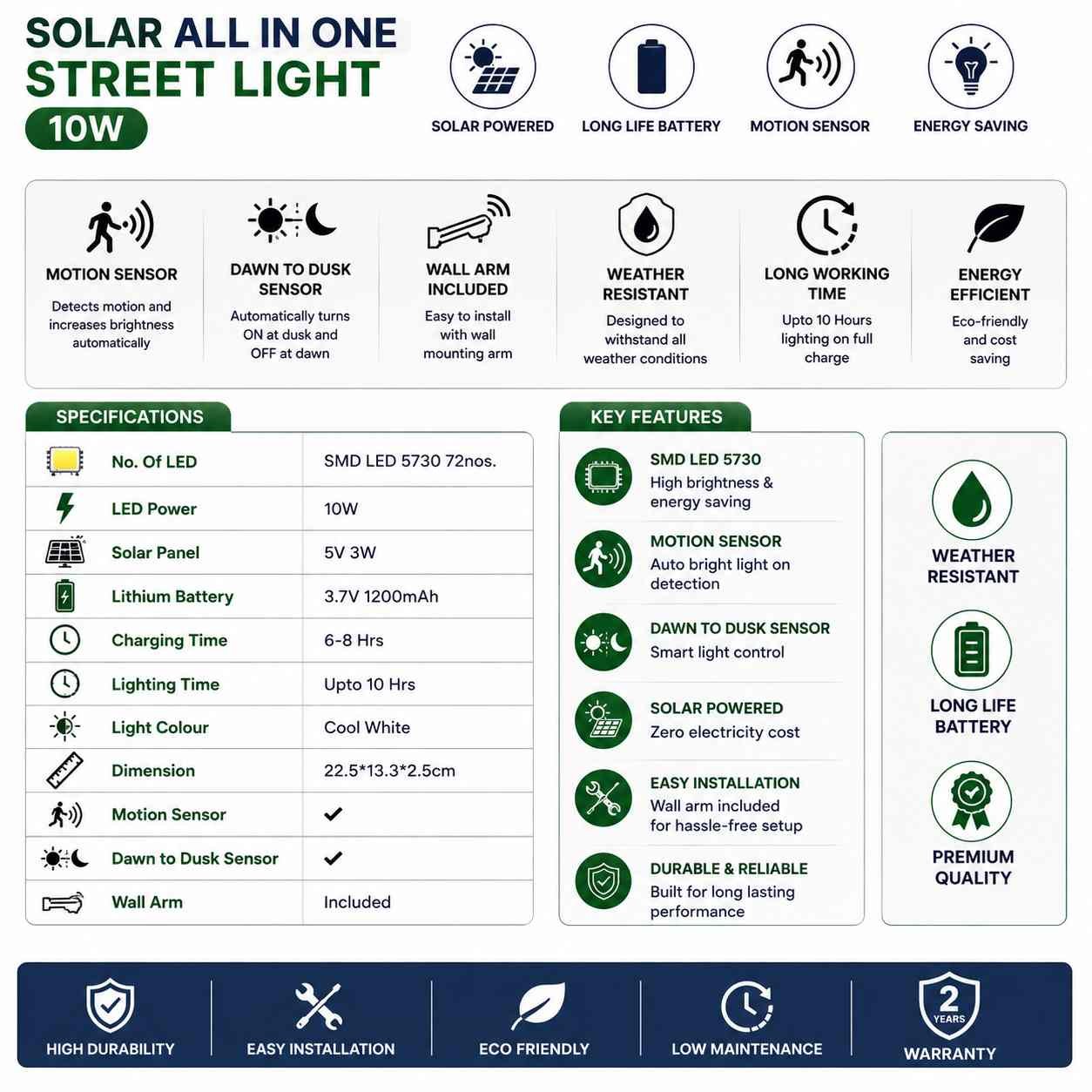 🌞 10W Solar All In One Street Light thumbnail