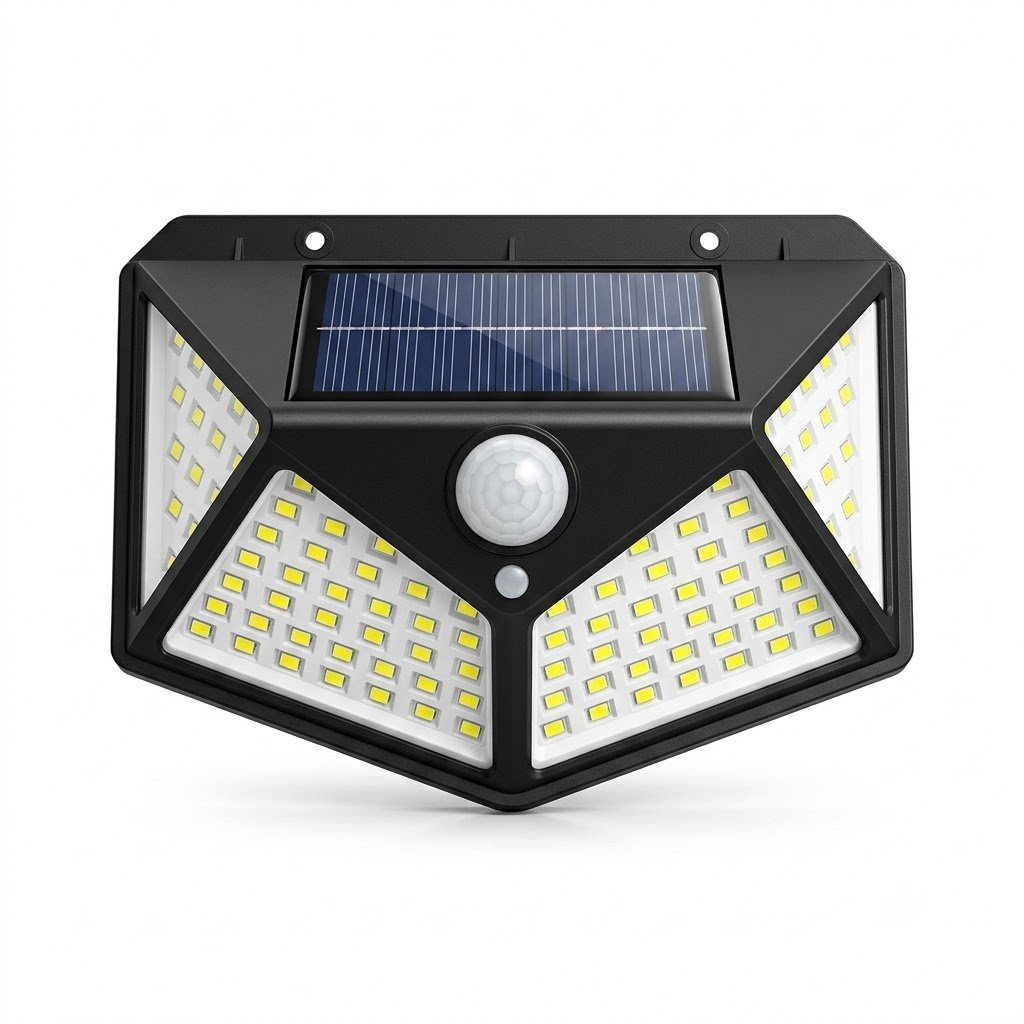 100 LED Solar Wall Mount Motion Sensor Light – 3 Lighting Modes ( 5 pc ) product image