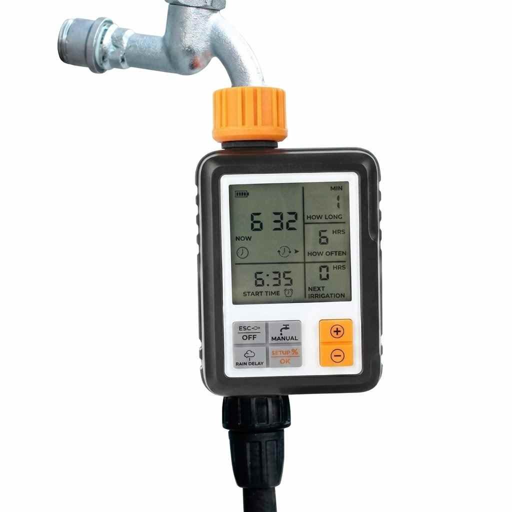 Automatic Digital Water Timer - Programmable Garden Hose Faucet Controller for Irrigation & Misting, Featuring Large LCD Display thumbnail