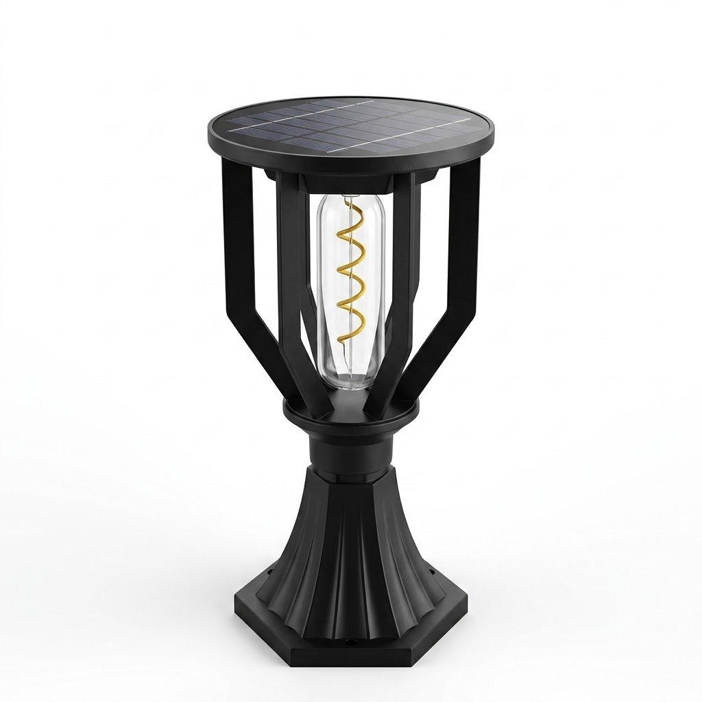 Solar Spiral LED Pillar Light – Vintage Tungsten Warm White, IP65 Waterproof Outdoor Gate & Garden Lamp thumbnail