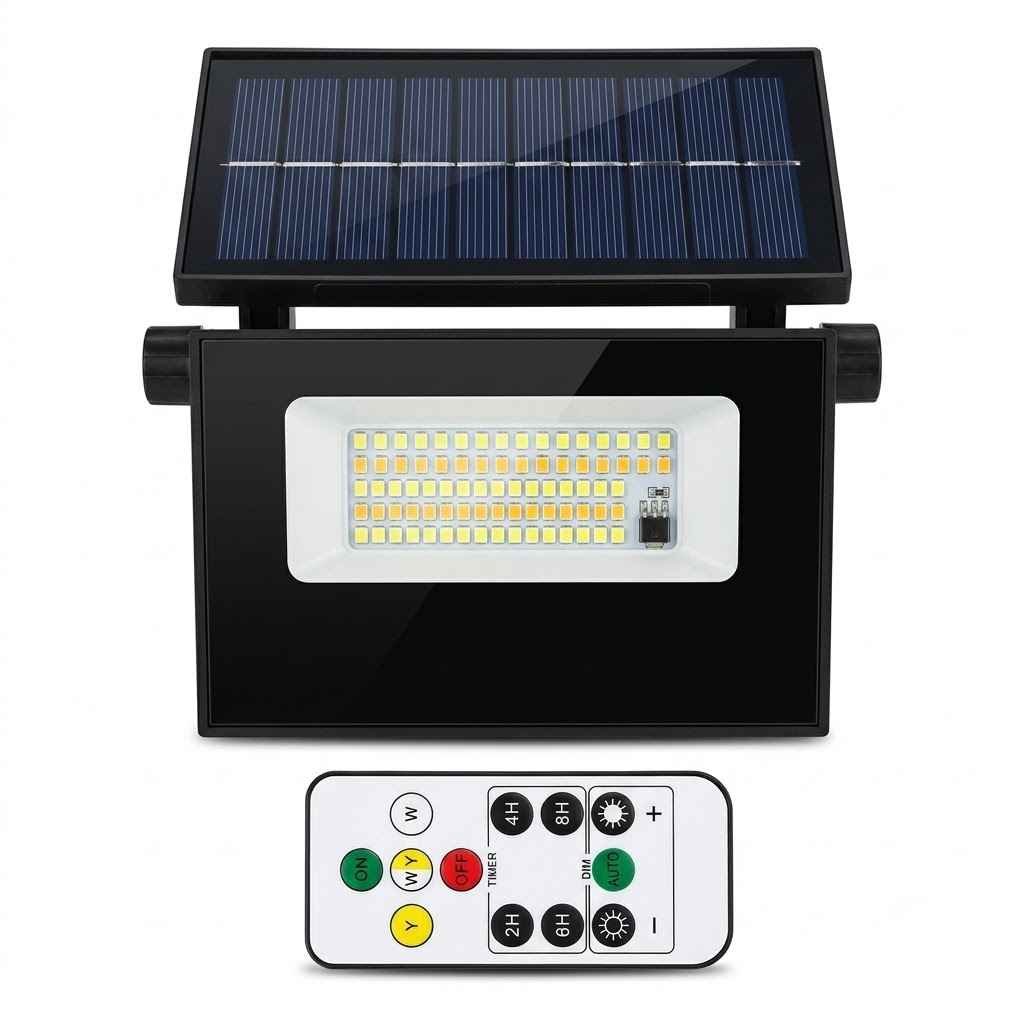 All-in-One 10W Solar LED Wall Light with Adjustable Solar Panel & Remote Control product image