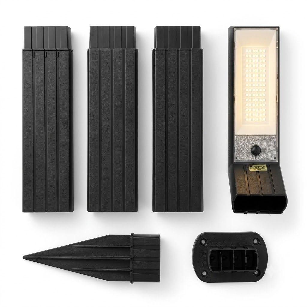 Solar Garden Bollard Down Light – IP65 Waterproof Outdoor Pathway & Landscape Lighting  (2 pc ) thumbnail
