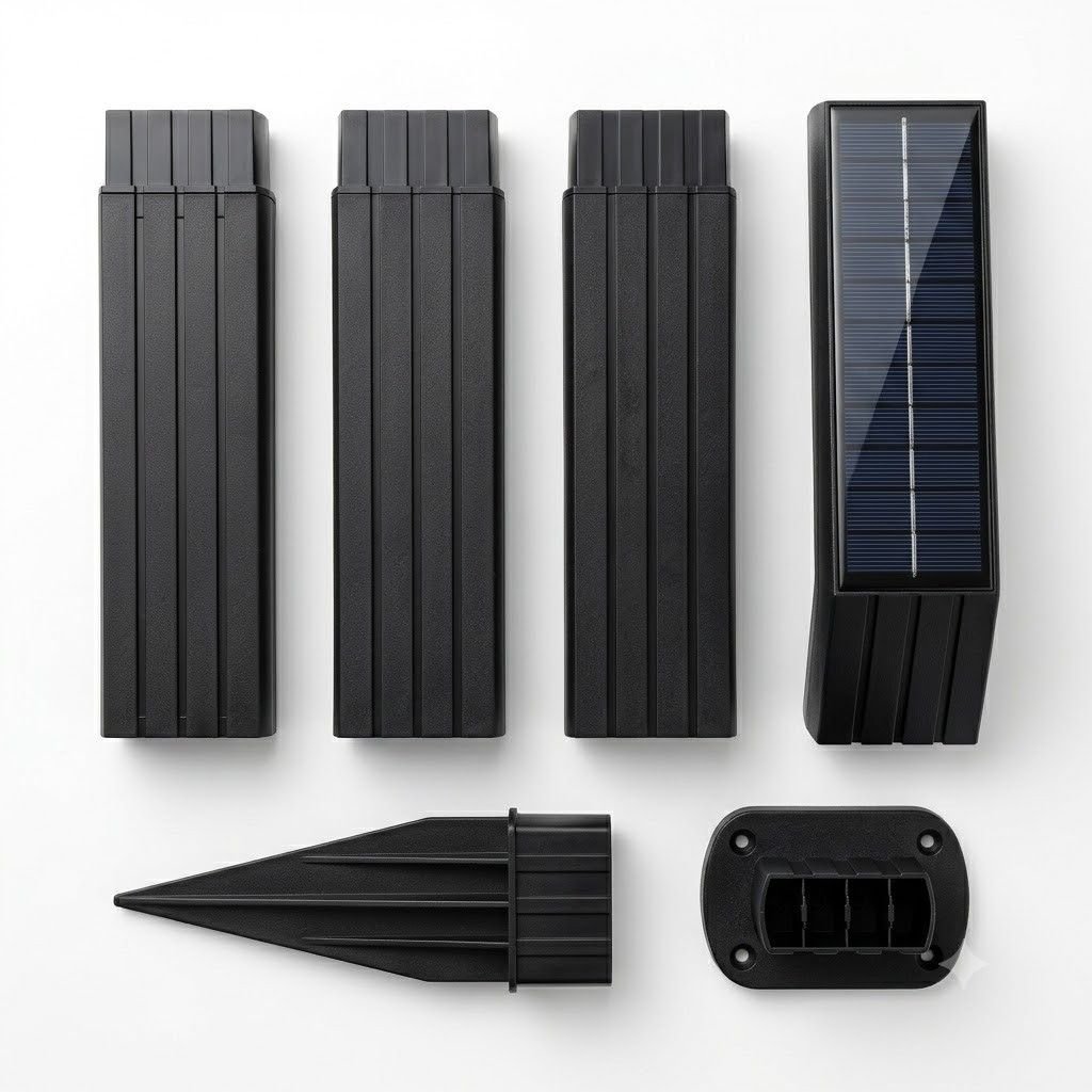 Solar Garden Bollard Down Light – IP65 Waterproof Outdoor Pathway & Landscape Lighting  (2 pc ) thumbnail