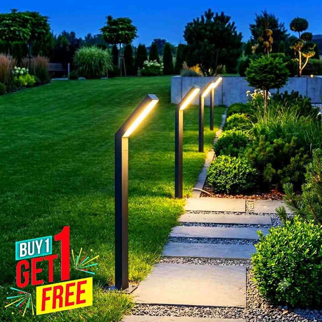 Solar Garden Bollard Down Light – IP65 Waterproof Outdoor Pathway & Landscape Lighting  (2 pc ) product image