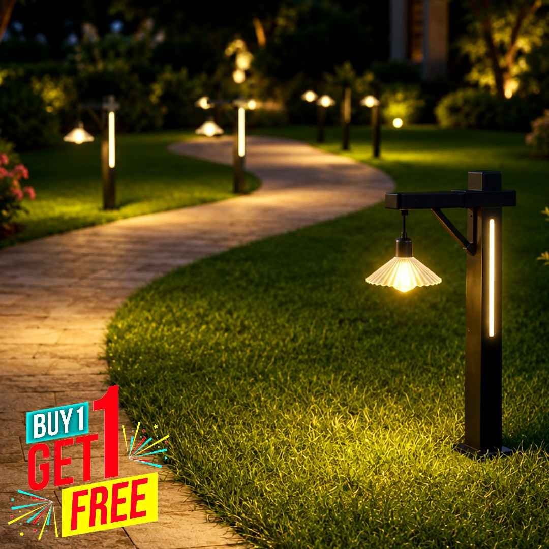 Solar LED Garden Bollard Light – Vintage Tungsten Bulb, Waterproof ( 2 pc ) product image