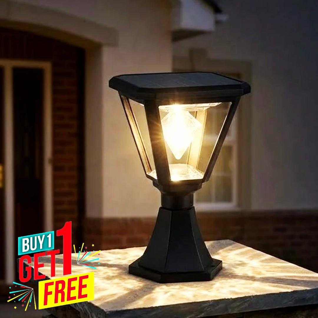 Solar Pillar Light – Diamond Tungsten Lamp | Warm White ( 2 pc ) product image