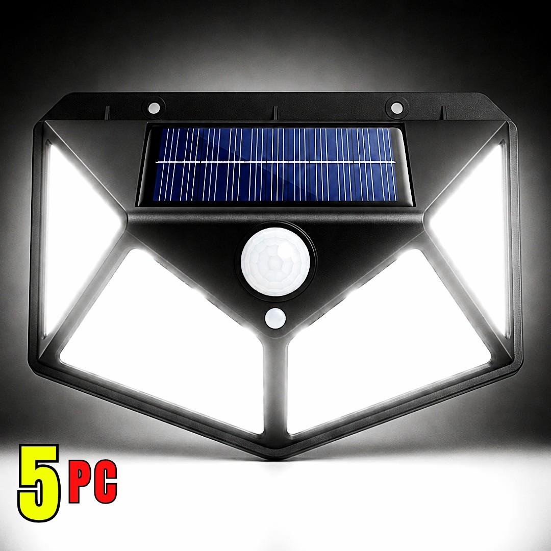 100 LED Solar Wall Mount Motion Sensor Light – 3 Lighting Modes ( 5 pc ) product image