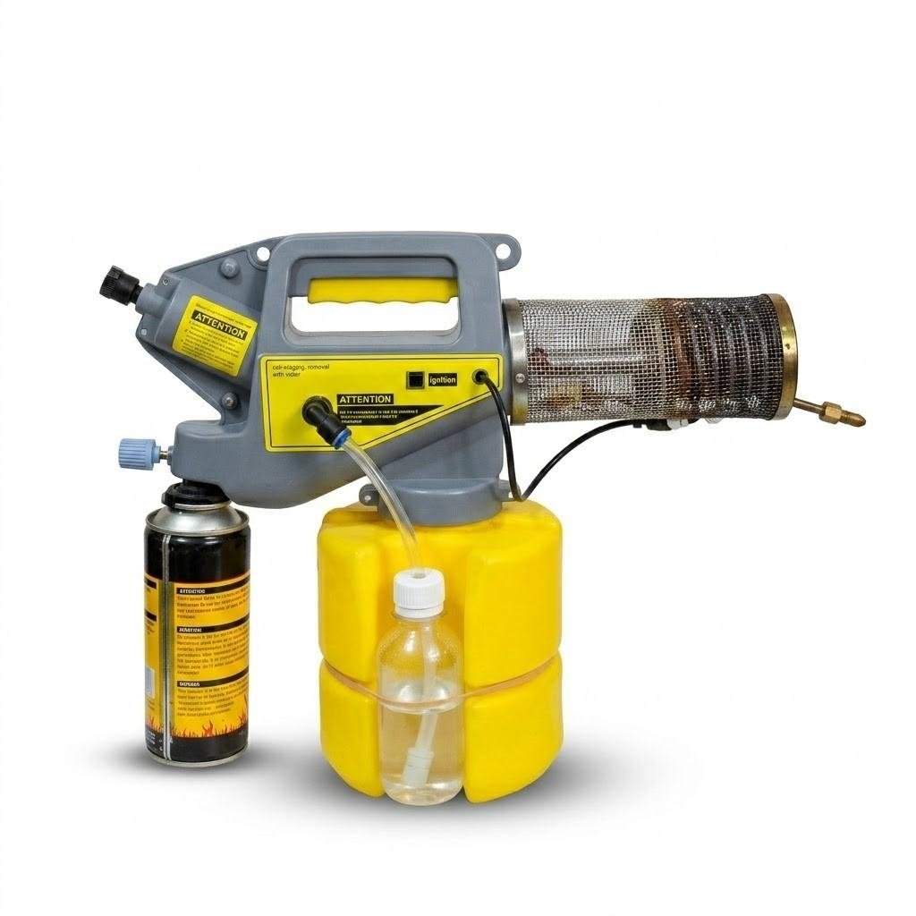 Lightweight 1.5kg Super-3000 Gold thermal fogger with 2L yellow chemical tank thumbnail