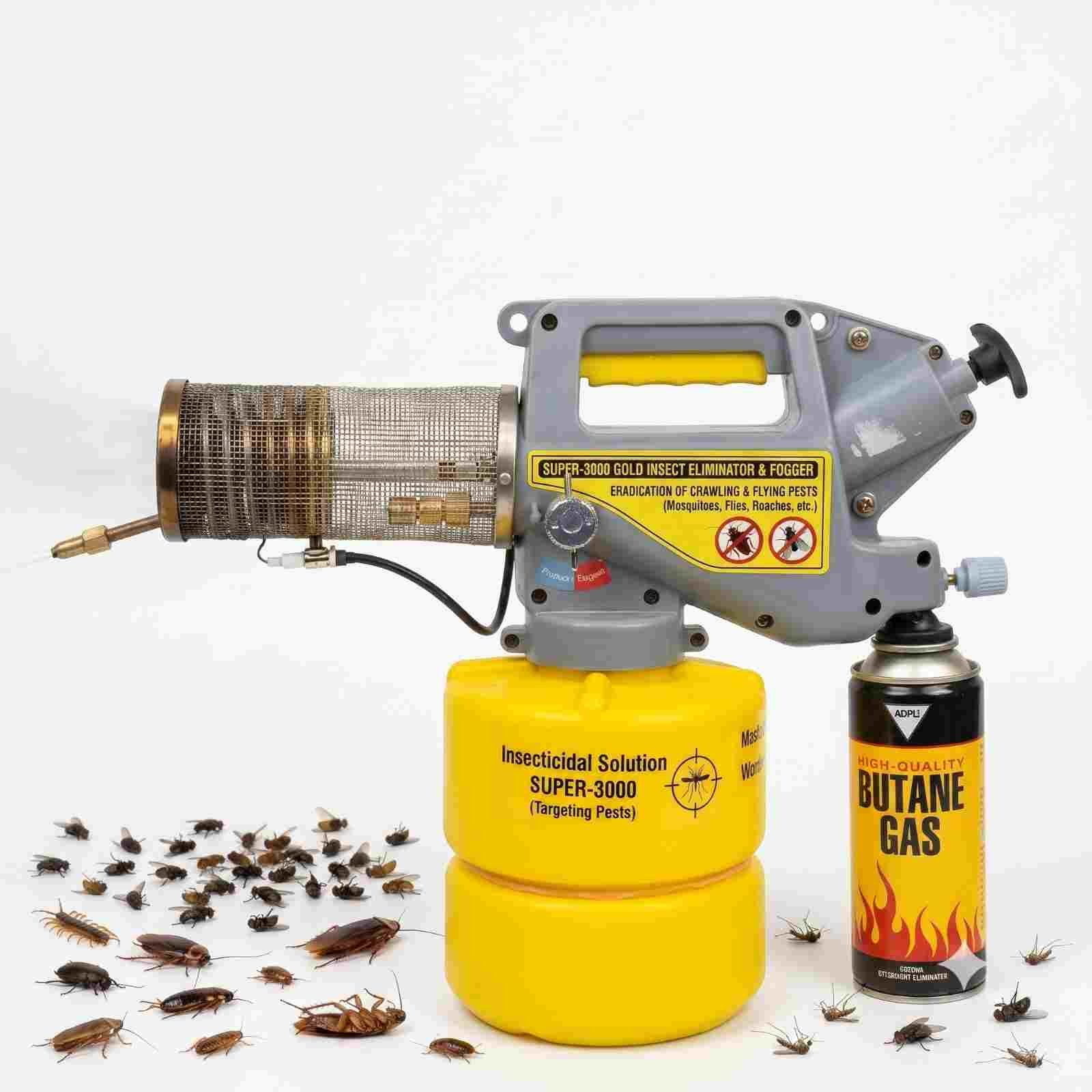 Lightweight 1.5kg Super-3000 Gold thermal fogger with 2L yellow chemical tank