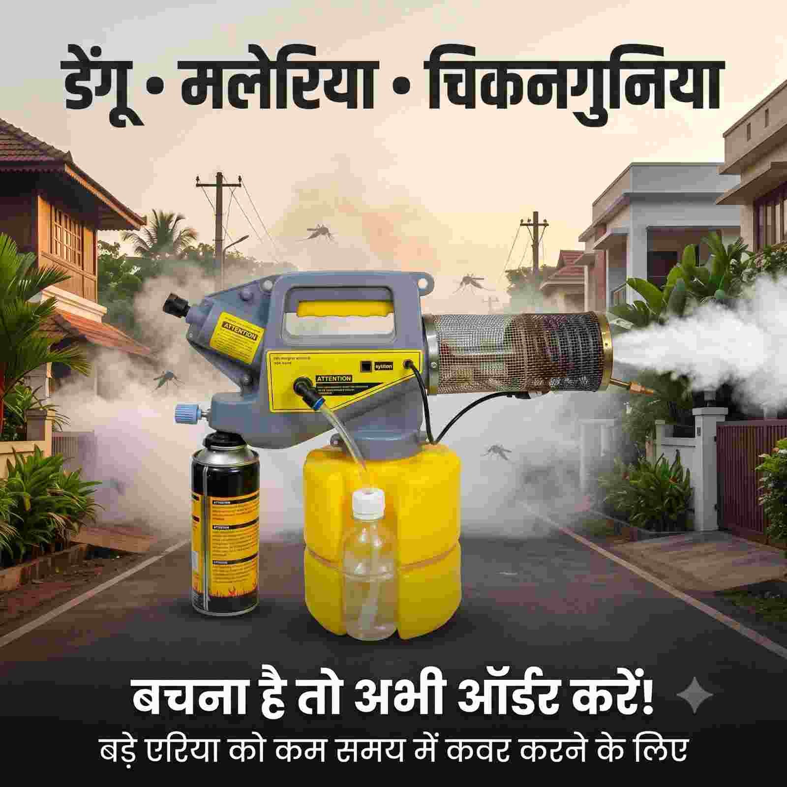 Lightweight 1.5kg Super-3000 Gold thermal fogger with 2L yellow chemical tank thumbnail
