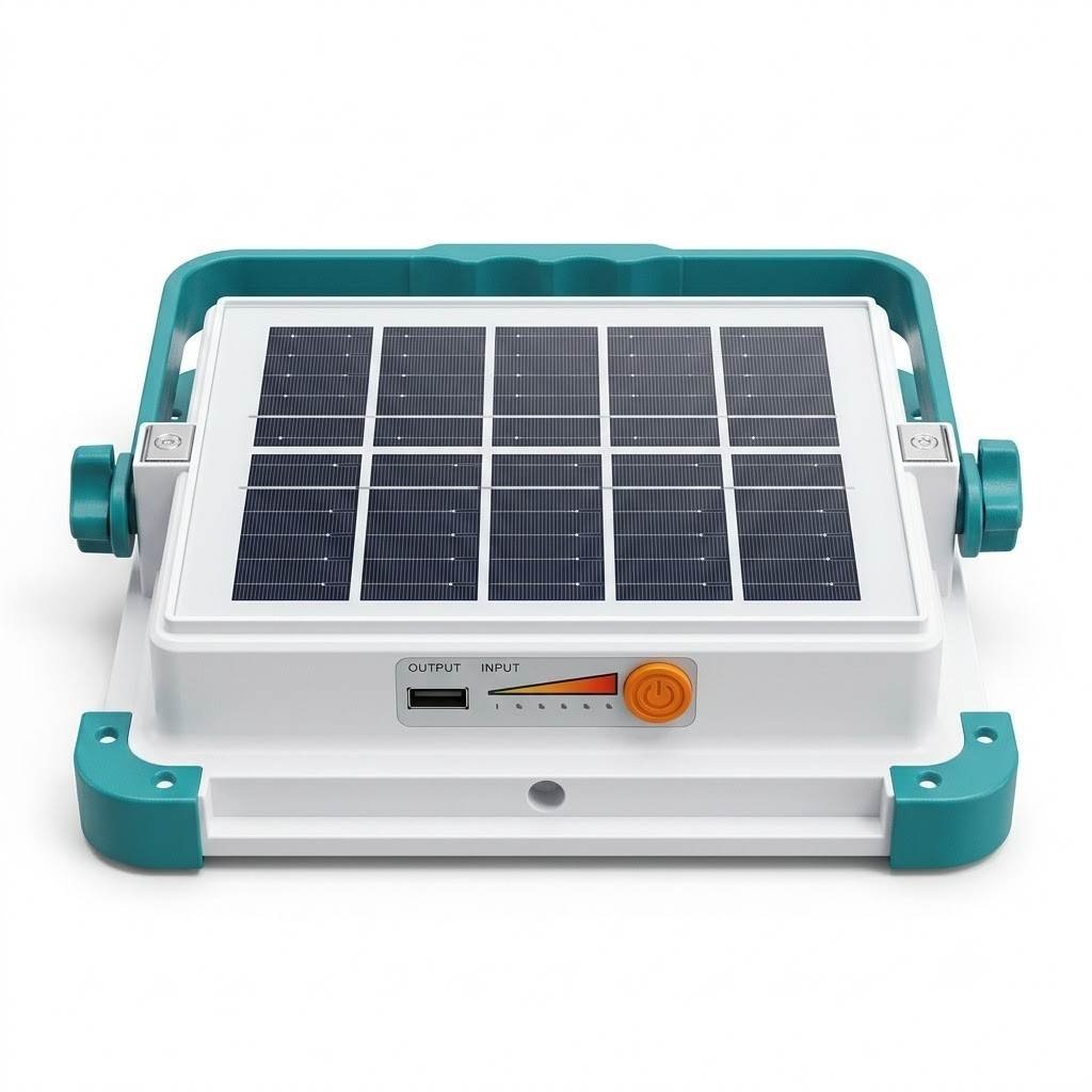 Multi-Purpose 100W Portable Solar Work Light for Camping, Outdoor & Emergency Use With Power Bank Lens Model thumbnail