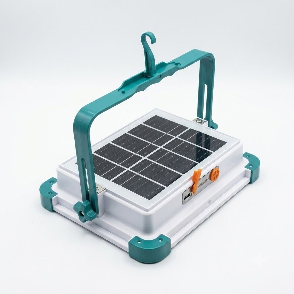 Multi-Purpose 120W Portable Solar LED Work Light for Camping, Outdoor & Emergency Use With Power Bank ( eye model ) thumbnail