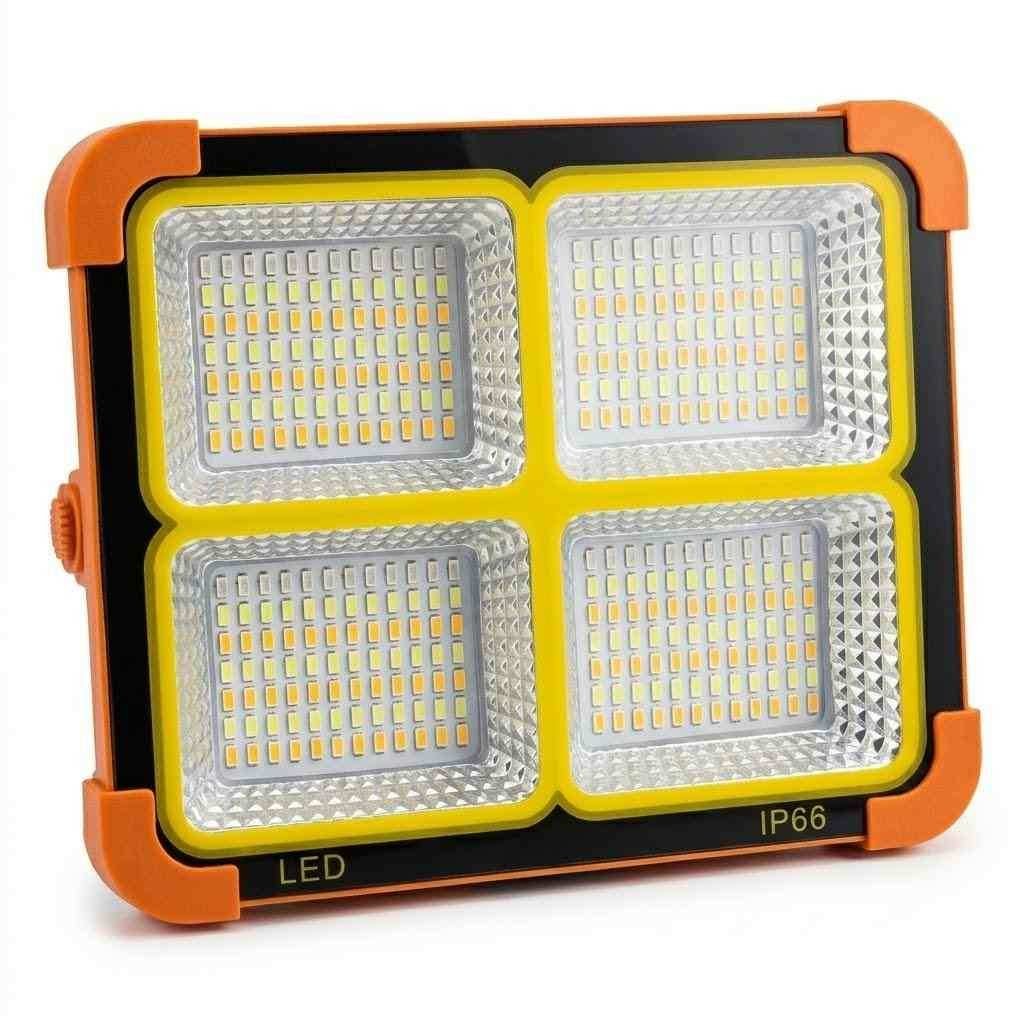 60W Portable Solar LED Flood Light with Magnetic Base & 3 Color Modes with power bank Orange model product image