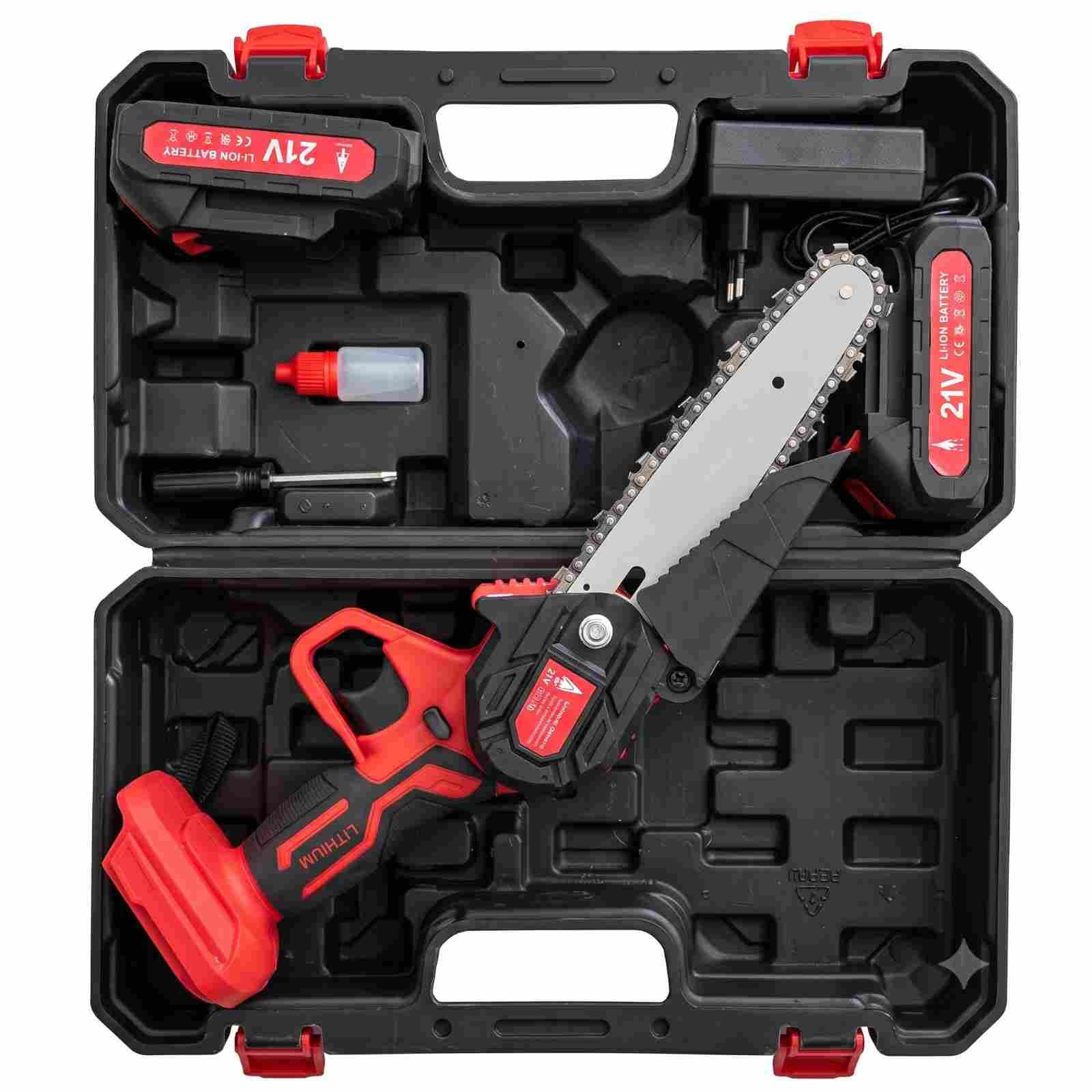 Portable 21V Rechargeable Handheld Chainsaw for Tree Pruning & Wood Cutting thumbnail