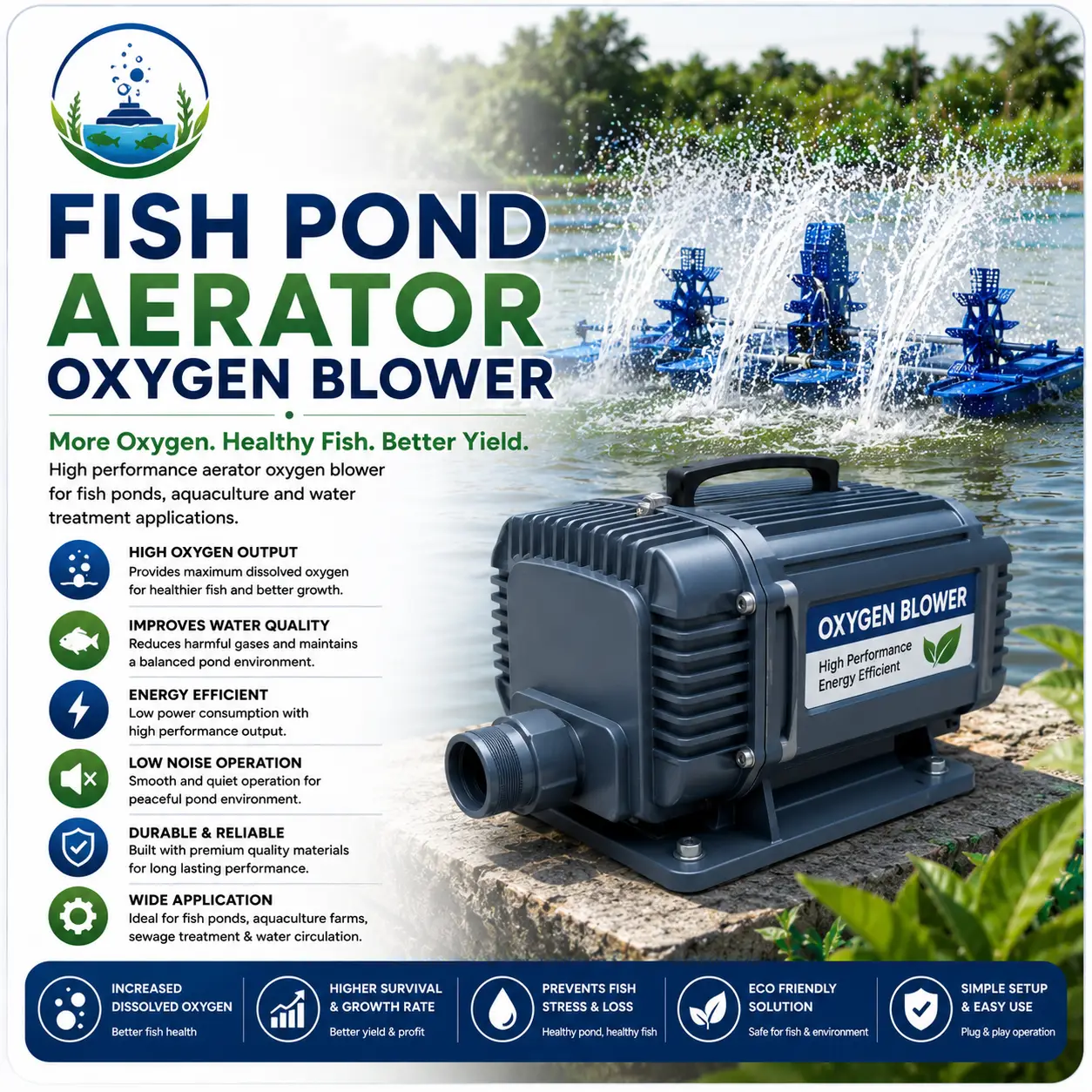 Fish Pond Aerator Oxygen Blower